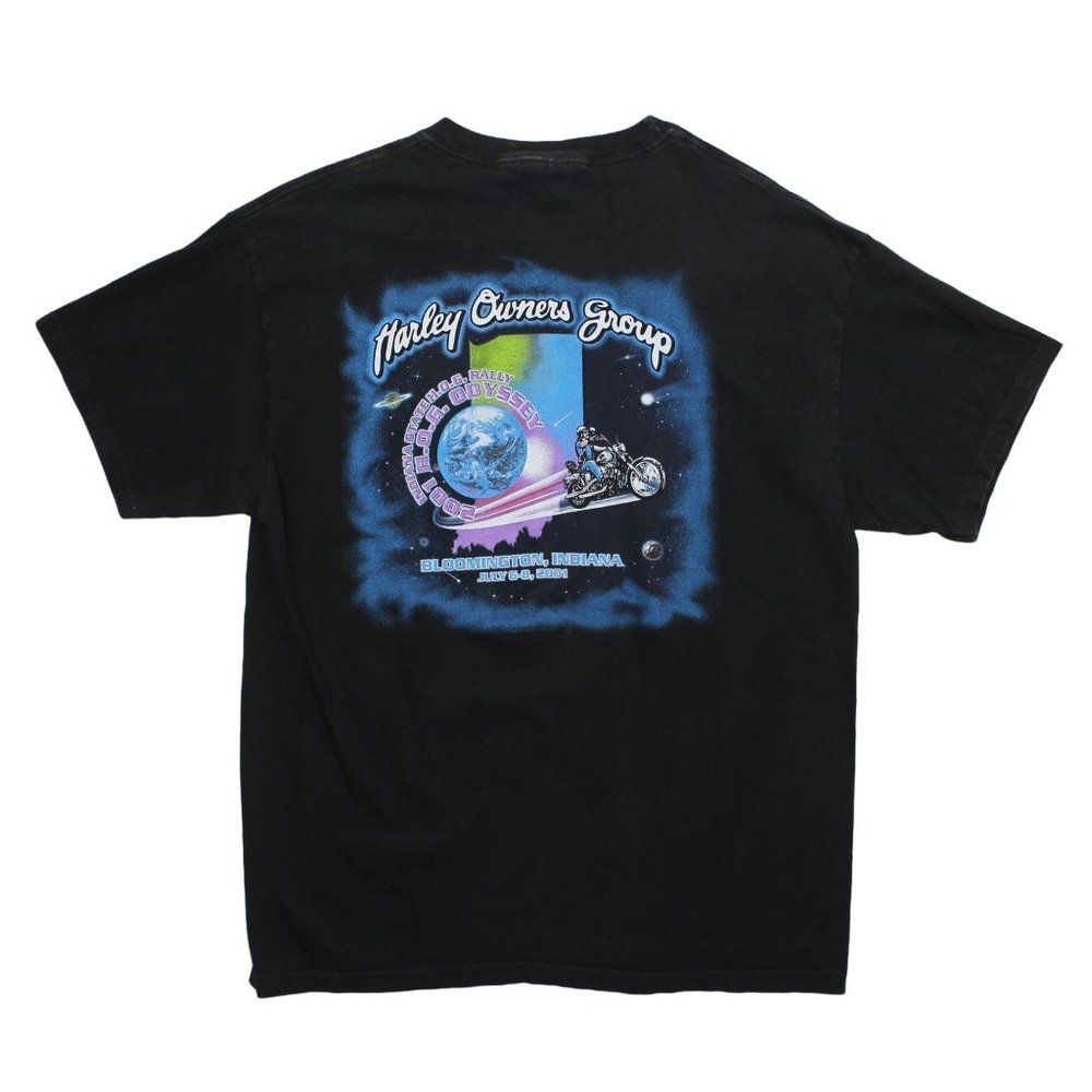 Vintage Harley Davidson 2001 Black Short Sleeve Galaxy T Shirt Top sz Large